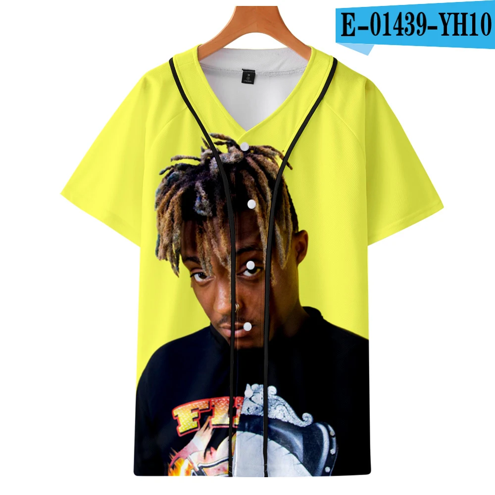 juice wrld летние бейсбольные рубашки с 3D принтом, модная повседневная Уличная одежда с коротким рукавом, одежда для косплея - Цвет: Бежевый