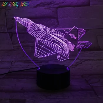 

Airplane Fighter Usb Led Night Light 3D Illusion Home Decor Touch Sensor Light Gift Boy Child Kids Bedroom Table Lamp Aircraft