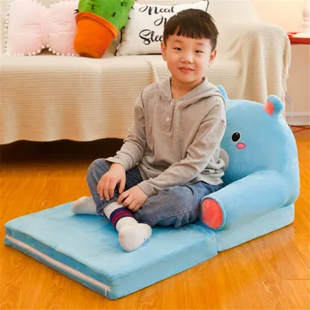 

Baby Kids Only Cover NO Filling Cartoon Crown Seat Children Chair Neat Puff Skin Toddler Children Cover for Sofa Folding