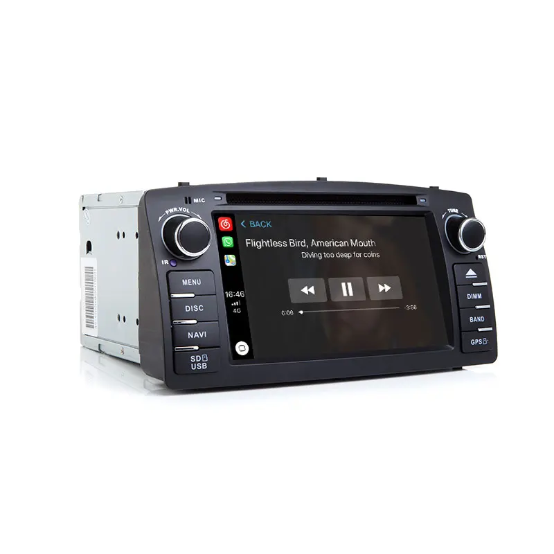 Автомобильный мультимедийный плеер CarPlay 2 Din DVD для Toyota Corolla E120 BYD F3 стерео GPS