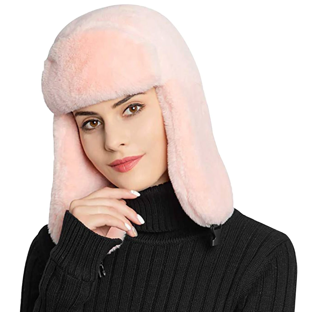 Dusty Pink Женские плюшевые теплые лыжные уличные многофункциональные купольные походные ветрозащитные зимние кепки для кемпинга разноцветные практичные наушники - Цвет: Dusty Pink