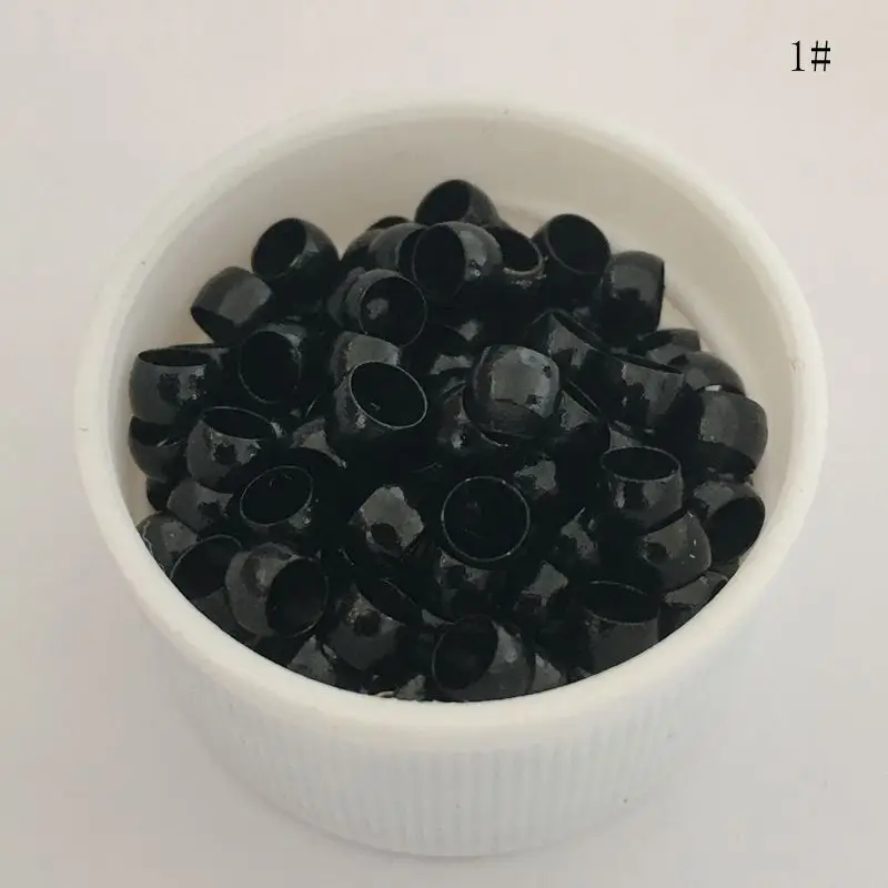 3000 шт./лот 4,0*2,7*2,5 мм черные нано микро кольца медные микро бусины для нано кольца для наращивания волос 7 цветов - Цвет: NO1