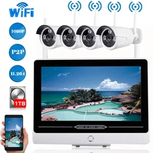 IMPORX 4CH HD 1080P 1" ЖК-дисплей NVR Wi-Fi видеокамера наблюдения комплект 2MP Беспроводной CCTV Системы ip-камера видеонаблюдения с поддержкой Wi Камера комплект обнаружения движения 3 ТБ