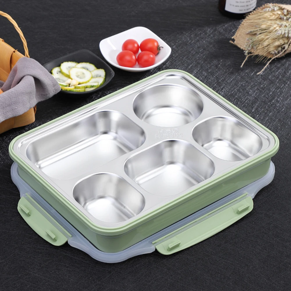 Портативный 5 сетки Снэк Ланч Bento Box герметичный контейнер для хранения еды посуда