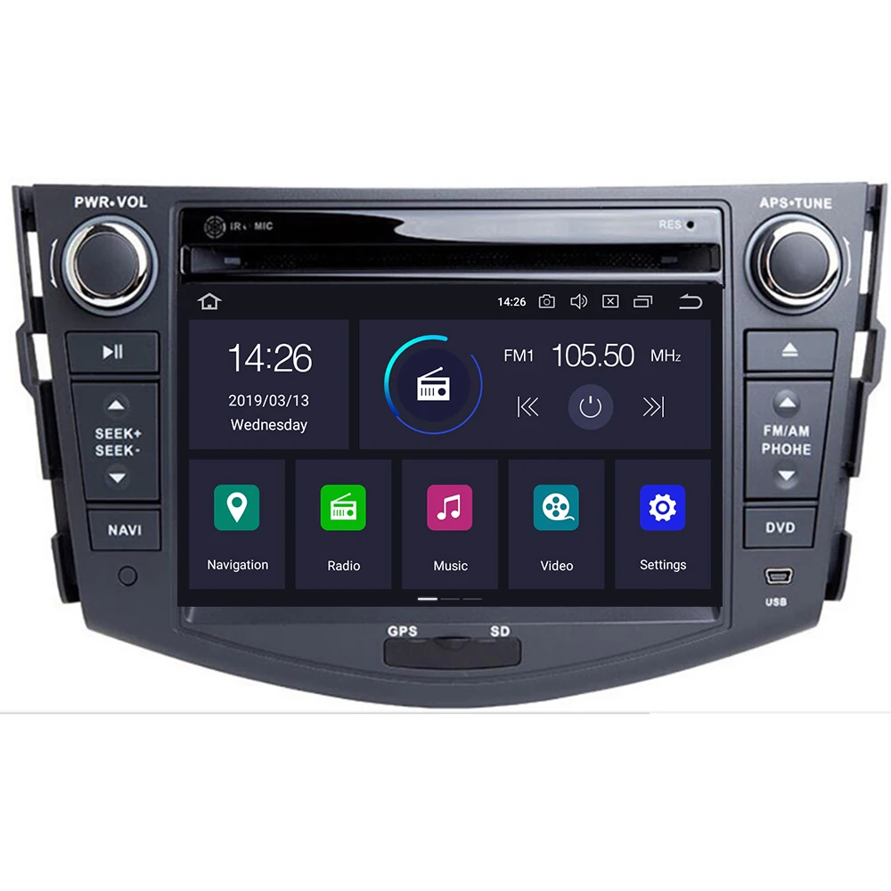 

2 Din 7 Inch Car DVD Player For TOYOTA RAV4 2006 2007 2008 2009 2010 20112012 With GPS Navigation BT Radio FM/AM RDS Maps DVR