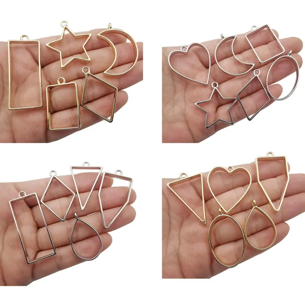 30 шт открытая задняя рамка полые формы Подвески Ассорти геометрические полые прессованные подвески для полимерных сережек Ожерелье Браслеты
