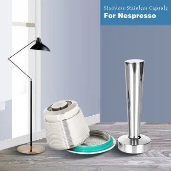 

Refillable Nespresso Coffee Capsules Tamper Set Reusable Stainless Steel Espresso Pod Filter Rechargeable Nespresso Coffee Tool