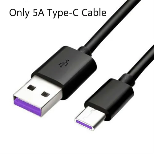 2 м 5A USB кабель супер Зарядка Тип C кабель быстрое зарядное устройство провод быстрое зарядное устройство лента для телефона C для huawei P10 20 mate 30 Pro Honor V20 - Цвет: 5A Black Cable