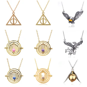

Classic Harried Poter Necklaces Triangle Deathly Hallows Time Converter брелок Choker Necklace Charm Gifts