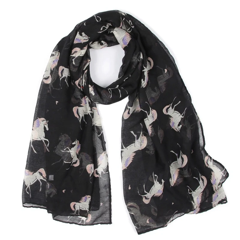 1PC Fashion Scarves Unicorn Print Long Scarf For Women Winter Female Autumn Animal Shawl |