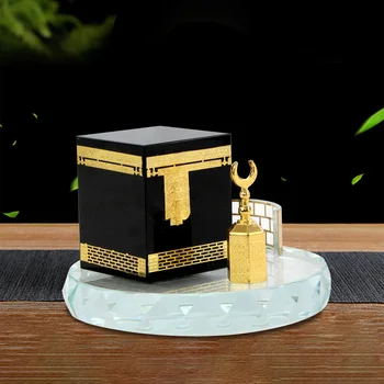 

Three Piece 3D Mosque Bedroom Muslim Home Decor Crystal Gilded Kaaba Office Craft Architecture Model Kit Engraving Living Room