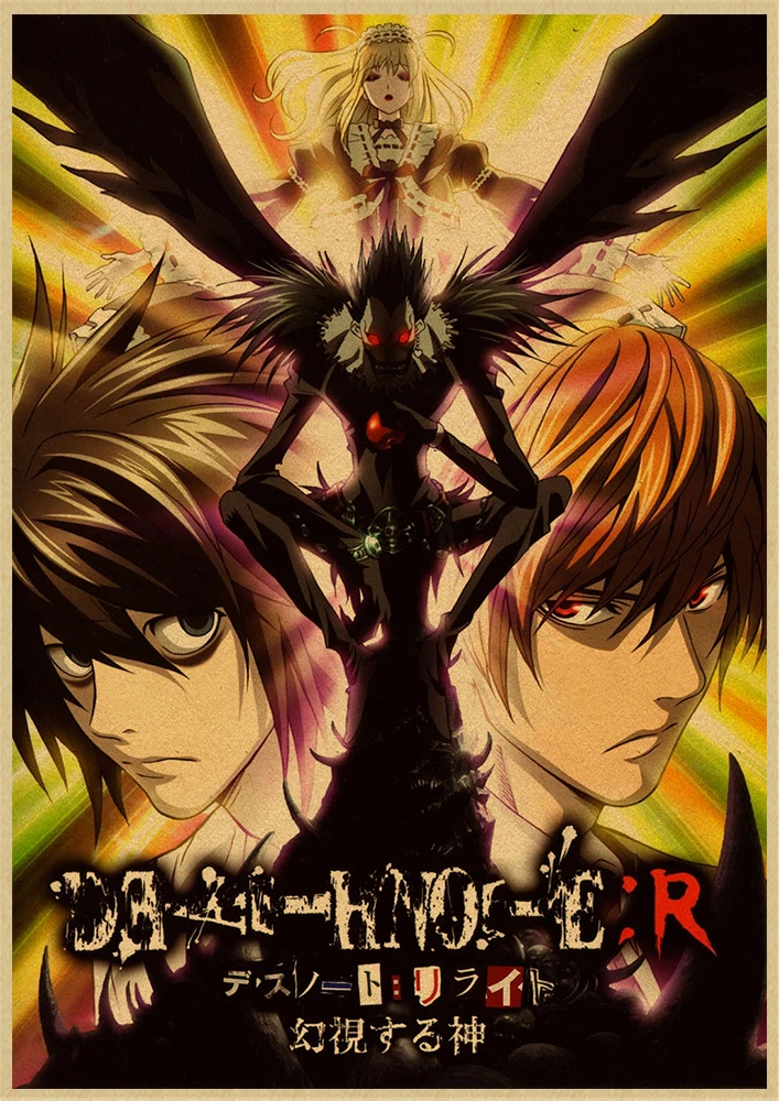 Famous Suspense Comics Death Note Kraft Paper Poster Wall Sticker Home Decora Kraft Paper Poster Stickers Homewall Sticker Aliexpress