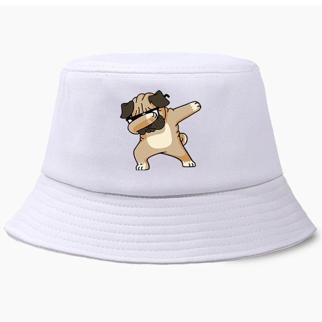 Dabbing Dog Animal Dance Hip Hop Funny Bucket Hat Panama Cap Women