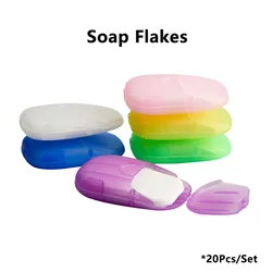 20Pcs Portable Soap Paper with Box Washing Hands Disinfect Scented Sheets Travel Disposable Mini Cleaning Outdoor Product