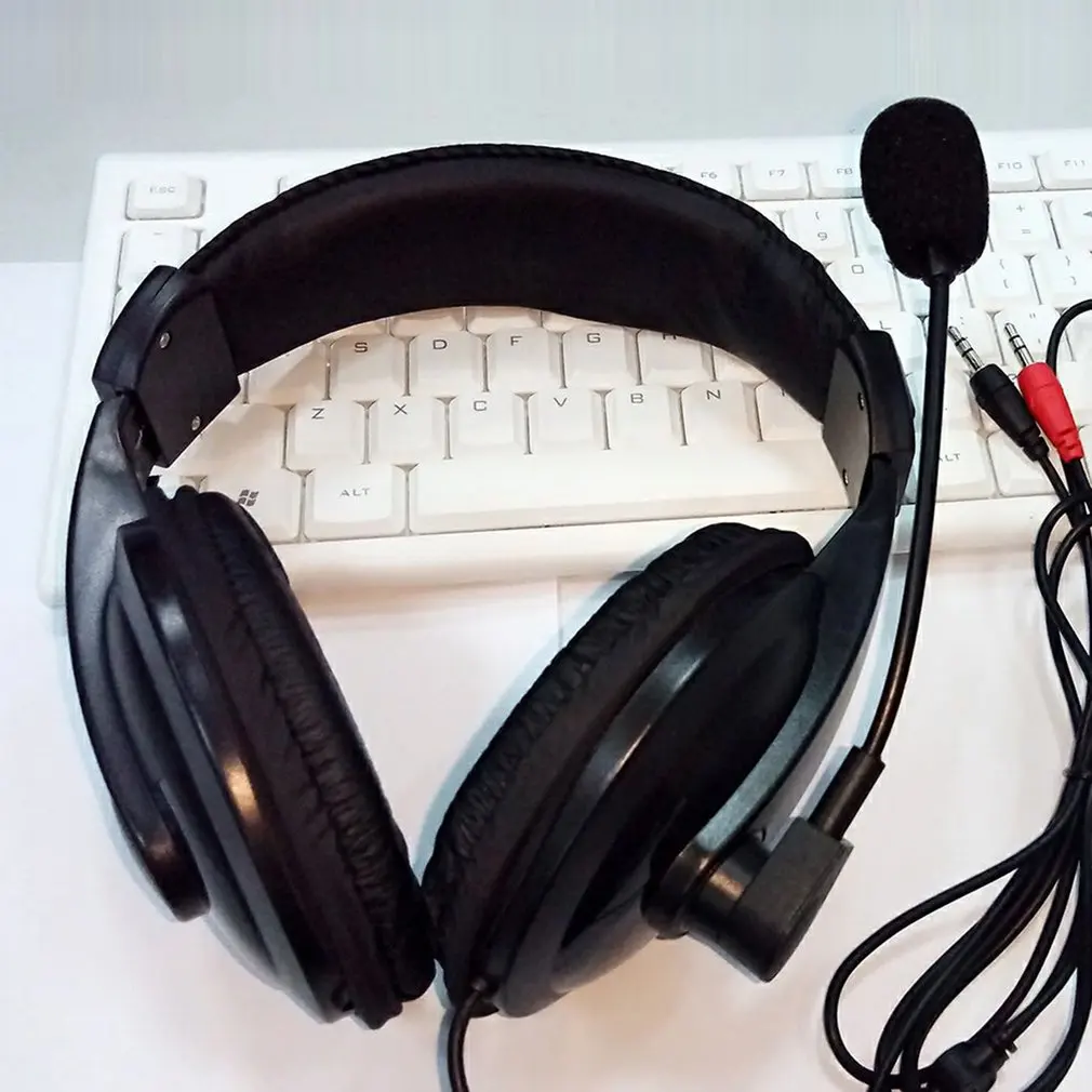 Gaming Headset Game Music Headphone Earphone with Microphone Mic 3.5mm For PC Laptop Computer Black