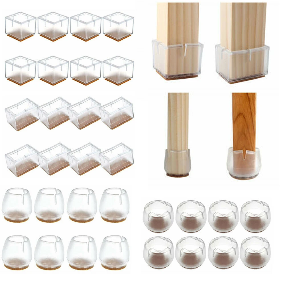 

8pcs Silicone Table Cover Chair Leg Caps Furniture Feet Pads Floor Protectors 3 round bottom [3]