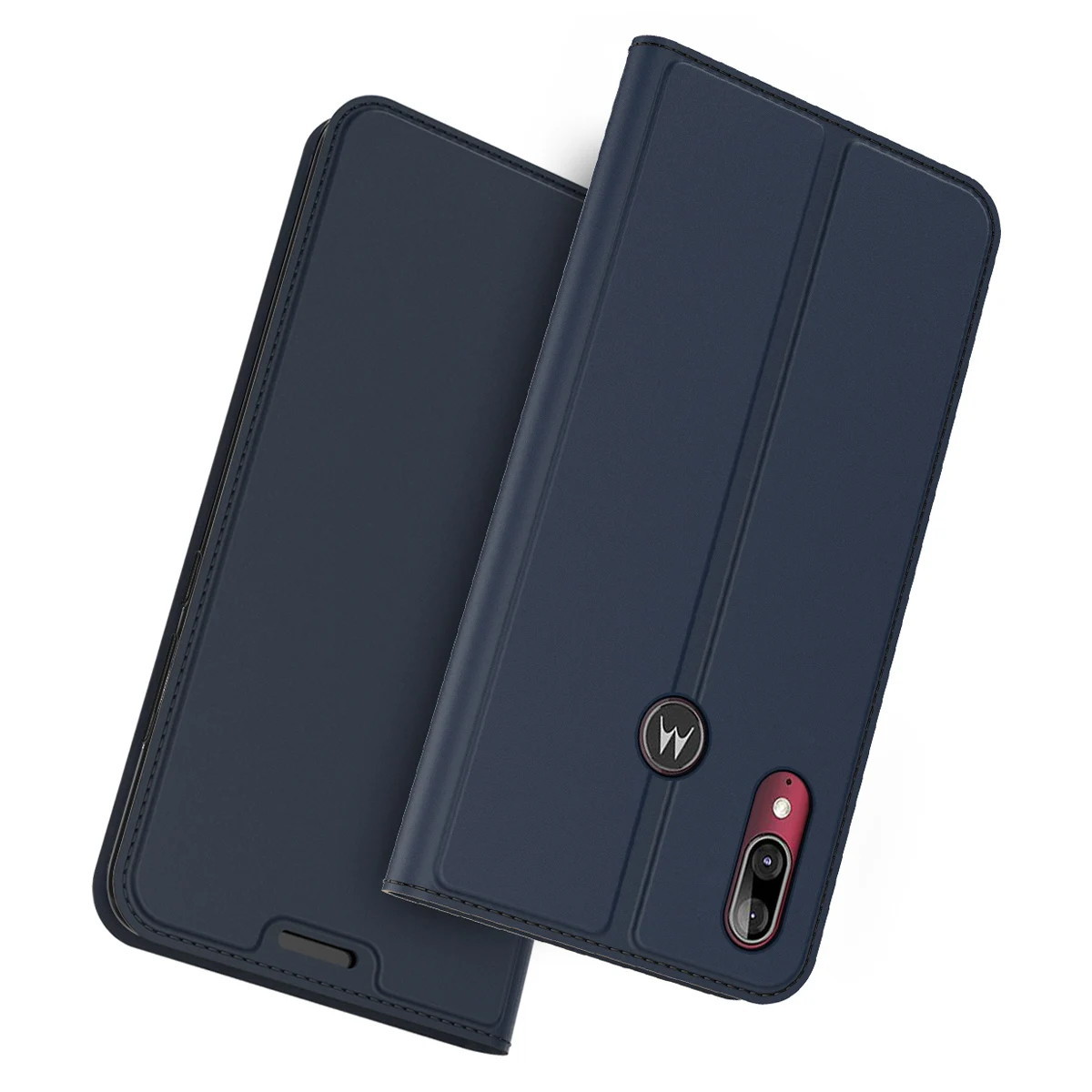 

For Motorola Moto E6 Plus Case Leather Protective Shell with Card Slot and Flip Stand Cover For Motorola Moto E6 Case Shockproof
