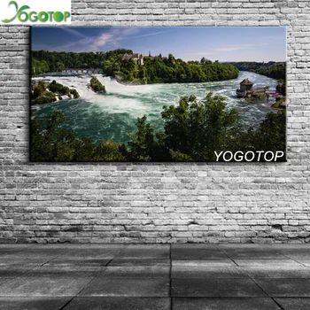 

5d Diamond Painting Square Round Drill Diamond Embroidery Natural scenery River Waterfall Switzerland Schaffhausen Rhein YY2796