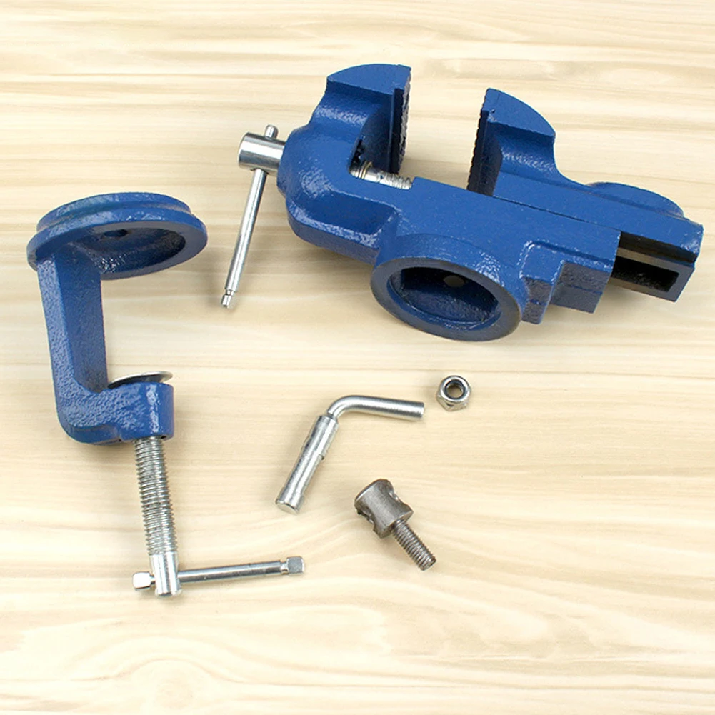 

Swivel Base Table Top Clamp Mechanic 360 Degree Press Vice Clamp-on Table Vise Workbench Tool Steel Jaws for Woodwork Fixing