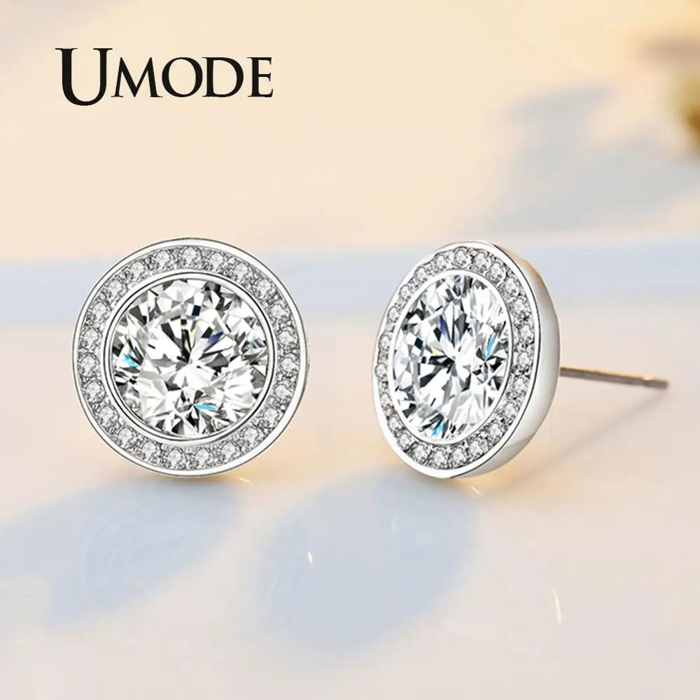 UMODE Simple Girls Kids Cute Zirconia  Stud Earrings Ear Studs Gifts for Women Jewellery bijoux enfant boucle d oreille UE0454