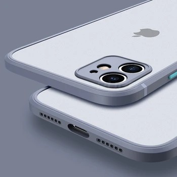 Новый квадратный ударопрочный чехол для iPhone 12 11 Pro Max Mini, Роскошный Матовый полупрозрачный чехол для iPhone X Xs Xr 7 8 Plus Se 2020