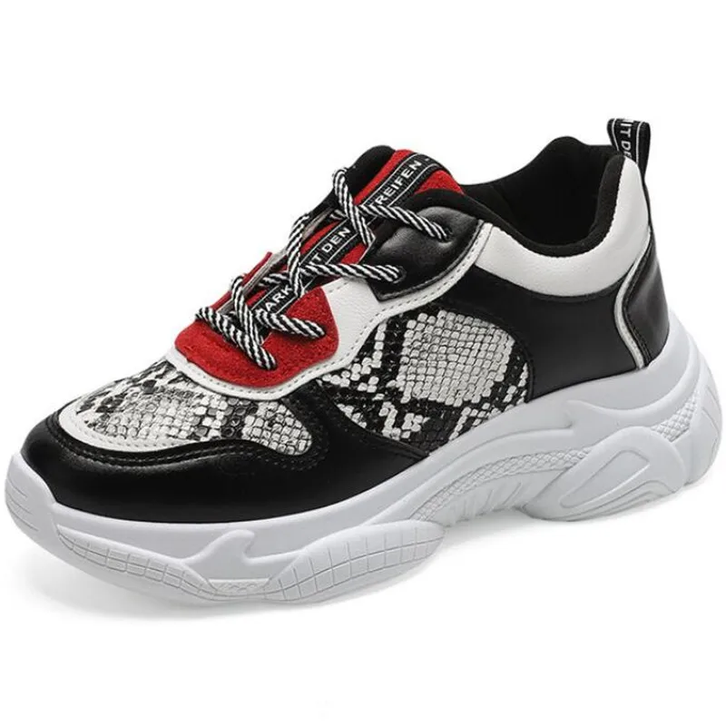 

New women's shoes casual snake pattern Harajuku women sneakers shoes women's color matching platform Comfortable women shoes