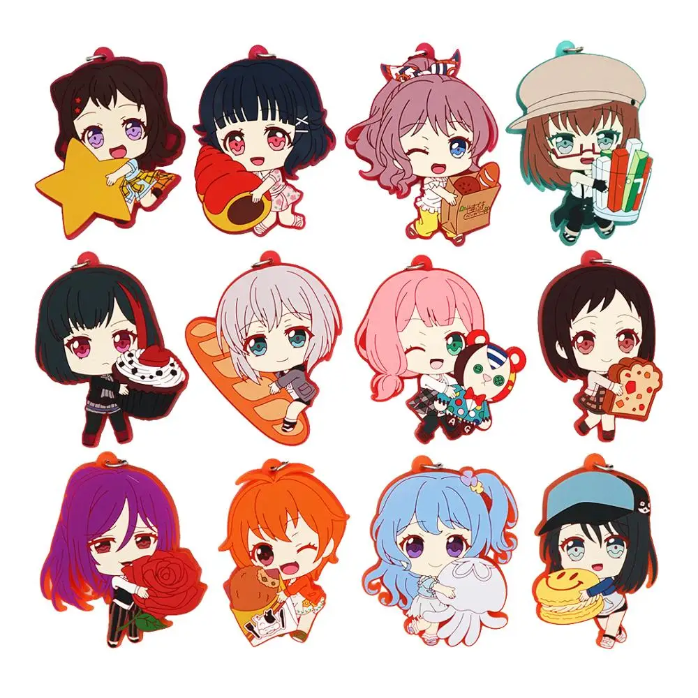 Anime Bang rêve caoutchouc KeyChain porte-clés Course Bretelles Cosplay Anime Bang rêve caoutchouc KeyChain porte-clés Course Bretelles Cosplay