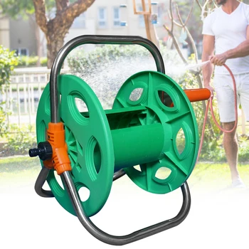 

Organizer Tool Garden Water Hose Reel Portable Outdoor Yard Space Saving Planting Holder Rust Resistant Storage Rack Heavy Duty