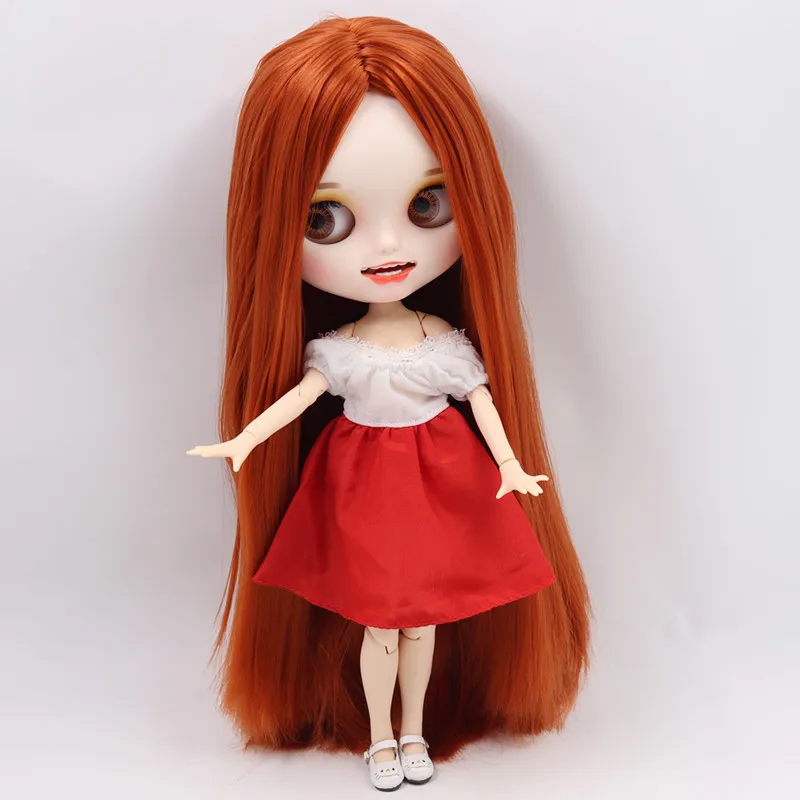 Одежда для 1/6 Blyth ICY Licca куклы Белое и красное платье простой стиль высокое качество игрушки подарок