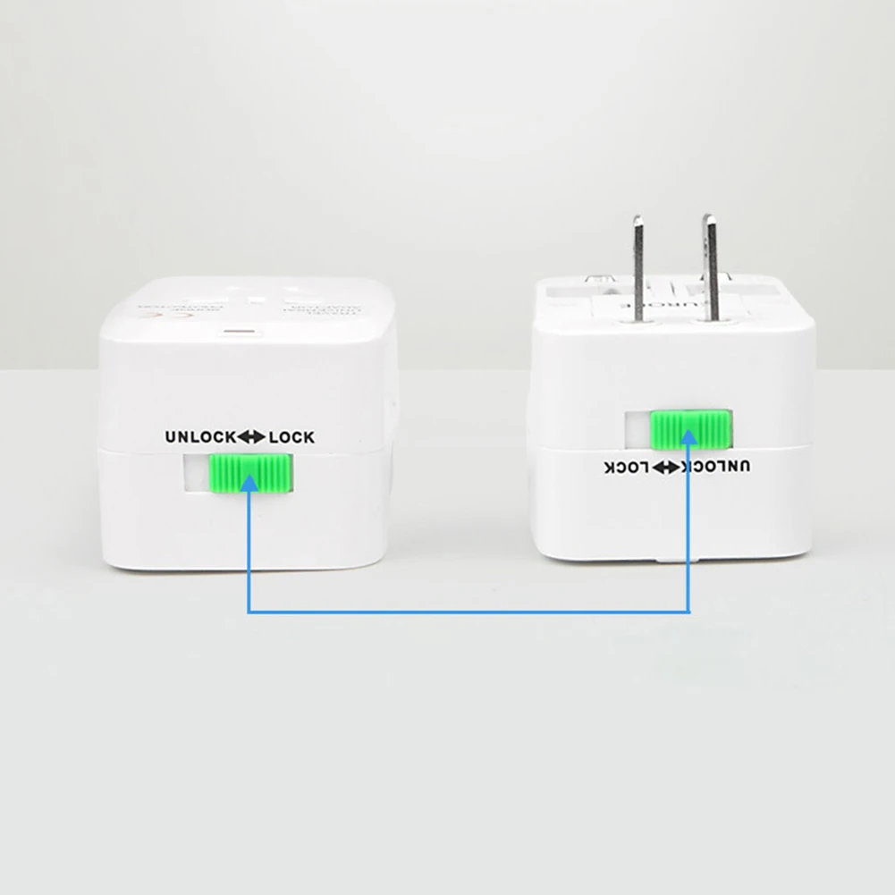 New Universal Travel AC Power Charger Adapter AU UK US EU Plug Converter 2 USB Port