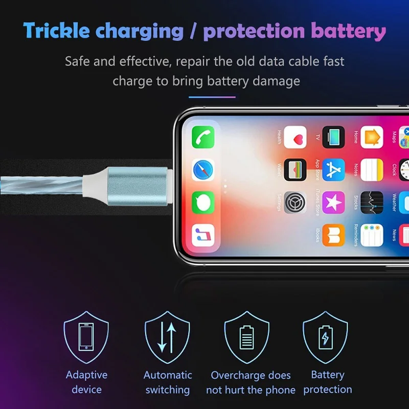 Светодиодный магнитный usb-кабель для зарядки Micro usb type C, Магнитный зарядный Шнур для iPhone, samsung, Xiaomi, быстрый Магнитный кабель для мобильного телефона