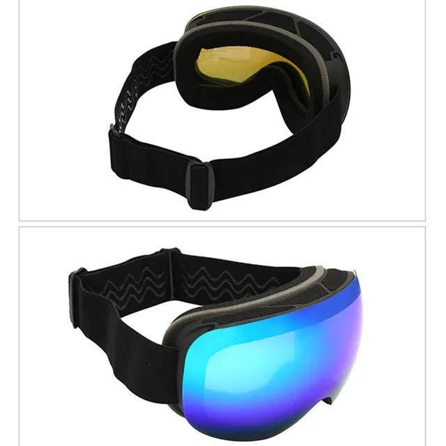 Лыжные очки двойные Противотуманные/взрывозащищенные/песочные большие сферические полное покрытие настоящая пленка UV400 Кола близорукость/HX12 непористые