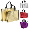 S/L Size Laser Shopping Bag Foldable Eco Bag Large Reusable Shopping Bag Tote Waterproof Fabric Non-woven Bag No Zipper 4