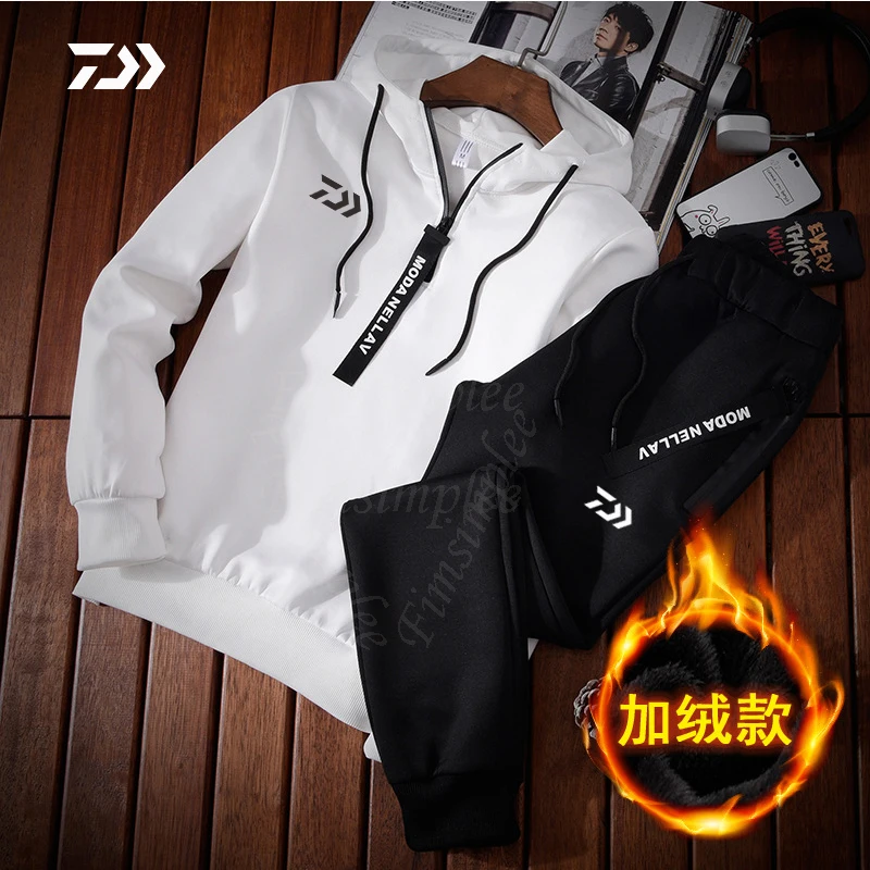 Одежда Daiwa, зимние костюмы для рыбалки, одежда для рыбалки, толстовка с капюшоном, утолщенная куртка для рыбалки, Спортивная Толстовка для мужчин и женщин, спортивная одежда