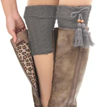 1 пара Женский вязаный манжет для ботинок вязаные топперы зимние носки под сапоги гетры