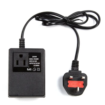 

200W AC 220V to 110V Step Down Transformer Convert Travel Power UK Plug Adapter