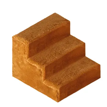 

3 Steps Dogs Cats Pet Stairs Easy Install Detachable Home Anti Slip Washable Fun Plush Cover Portable Ramp Lightweight