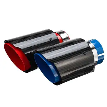 

63mm - 89mm Auto Car Carbon Fiber Muffler Tip Exhaust Tip Exhaust System Car Modifide Mufflers Pipe Straight