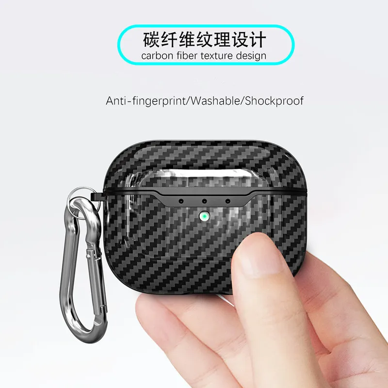 Чехол для AirPods Pro 2020 ударопрочные наушники из углеродного волокна с текстурой