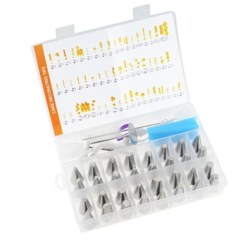 

42pcs/box Silicone Pastry Bag Tips Kitchen DIY Icing Cream Reusable Pastry Bags Nozzle Set Cake Decorating Tools