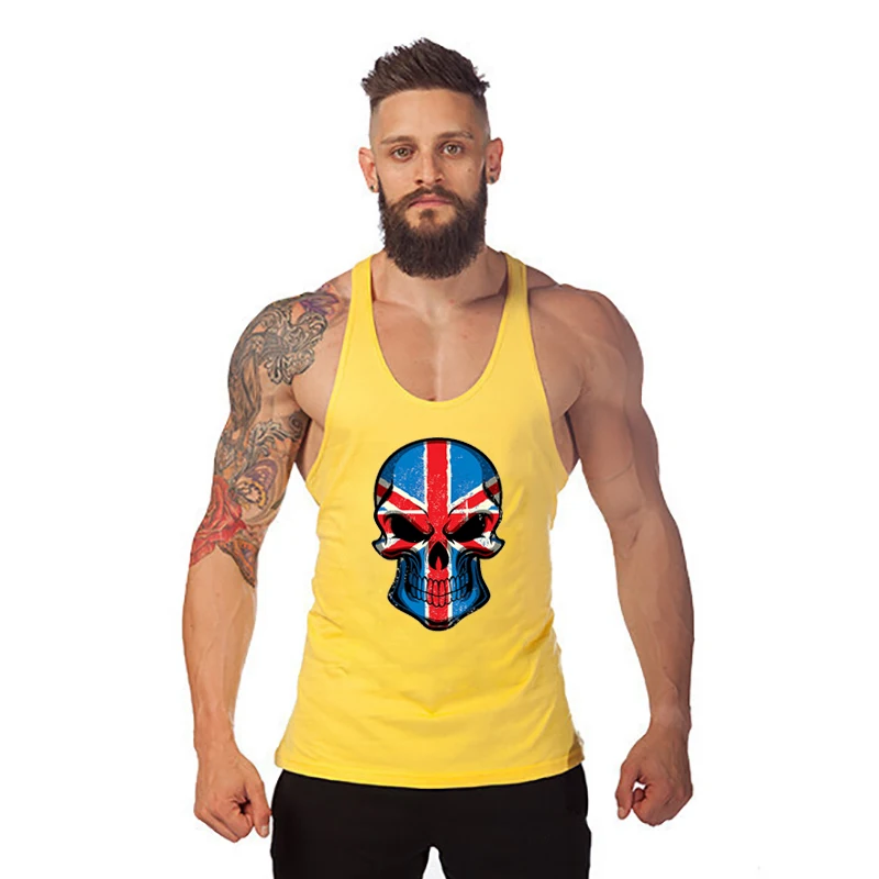 Muscleguys, одежда для фитнеса, майка для спортзала, майка для мужчин, бодибилдинг, Стрингер, майка, майка для тренировок, майка - Цвет: Цвет: желтый