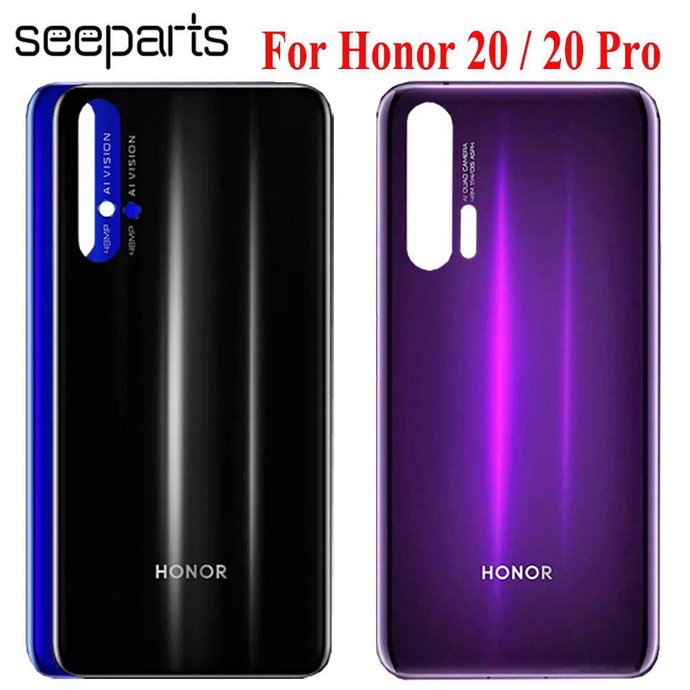 Задняя стеклянная крышка для 6,2" huawei Honor 20 Pro, крышка для батареи, задняя панель Honor 20, чехол для задней стеклянной двери с клеем