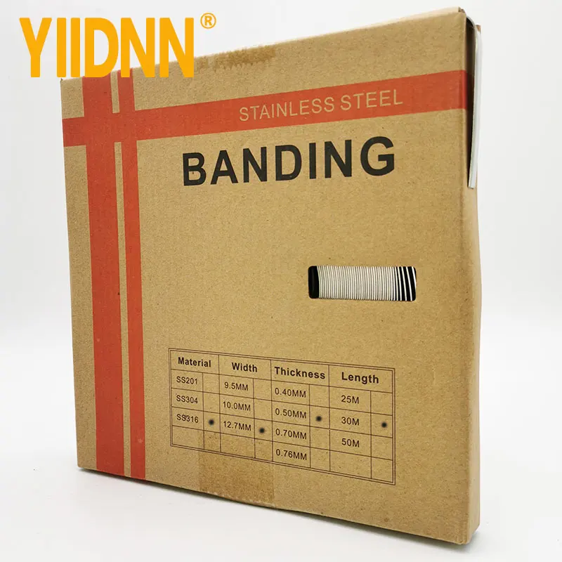 1/2" Width 316 Stainless Steel Banding Strapping Band Strap Tools for 0.02" Thick Coil 100 Feet Roll 12.7mm*0.5mm*30m |