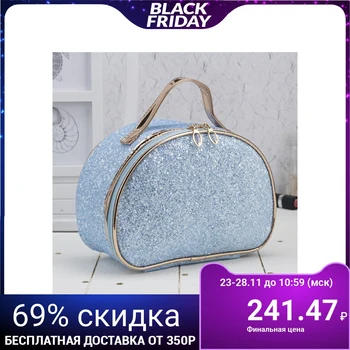 

Cosmetic box-chest, zipped compartment, color blue