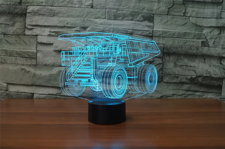 [Seven Neon] игрушечный автомобиль автобус винтажный автомобиль акриловая 7 цветов Настольная лампа 3D лампа Новинка Светодиодный Ночник светильник Сокол миллениума светильник