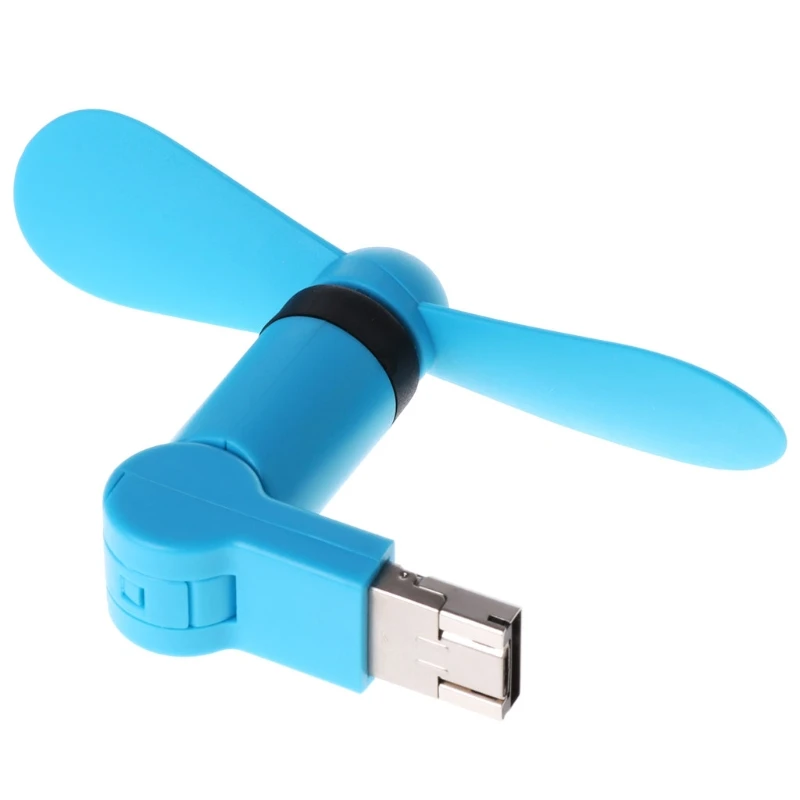 180˚ вращающийся микро USB и USB Охлаждающий вентилятор для телефона Android портативного зарядного устройства