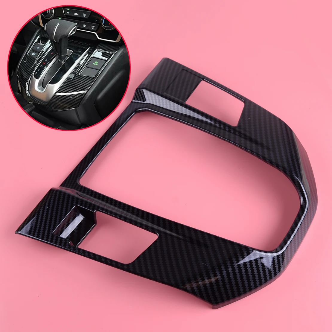 

DWCX Black Carbon fiber Texture Car Interior Central Console Cover Trim Gear Shift Box Panel fit for Honda CRV 2017 2018 2019