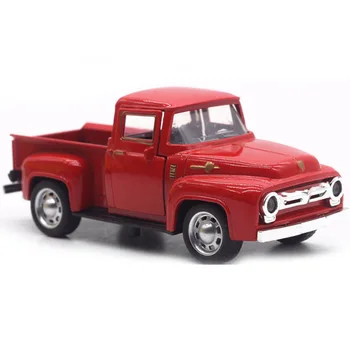 

Red Truck Christmas New Year Decoration Products For Children Car Model Metal Vehicle With Movable Wheels 2019