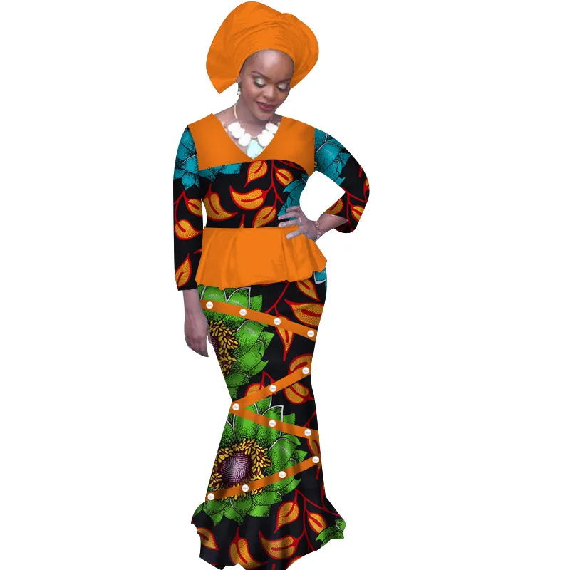 Высокое качество 2020 африканская Женская юбка комплект Дашики хлопок комплект: