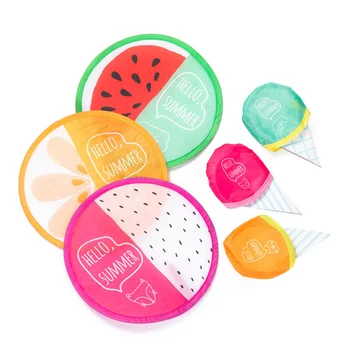 

1PC Nylon Hand Fans Folding Portable Cartoon Hand Fan Summer Mini Fan Round Disk Creative Party Gift Hand Fan Cool Summer